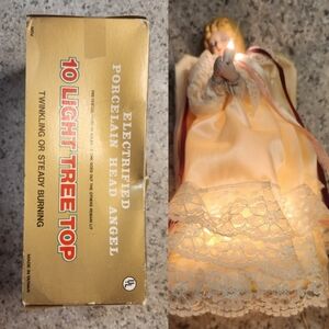 Vintage Angel Tree Topper with Original Box